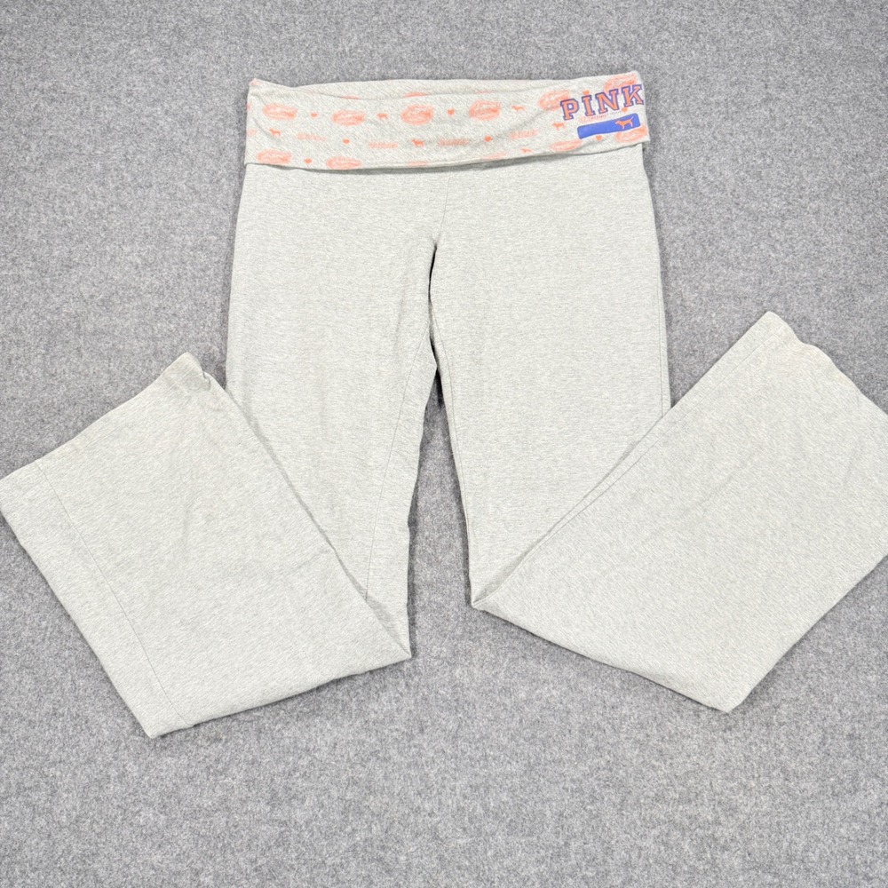 Victoria's Secret PINK Florida Gators Foldover Yoga Pants Grey L Jones Mitchell